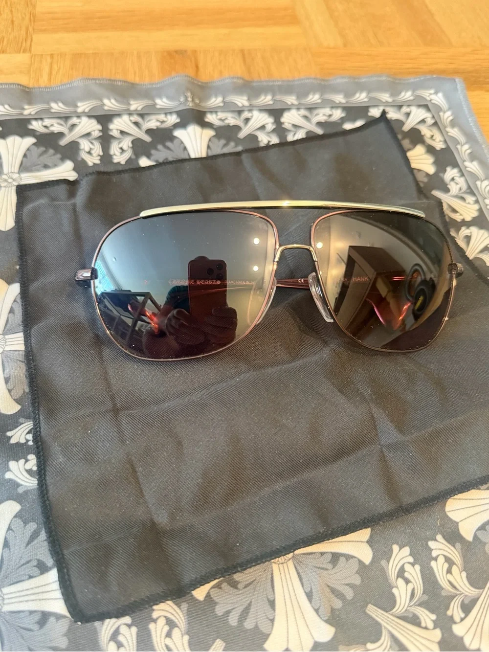 Chrome Hearts HANKk Aviator Cherry Designer Sunglasses  Burgundy